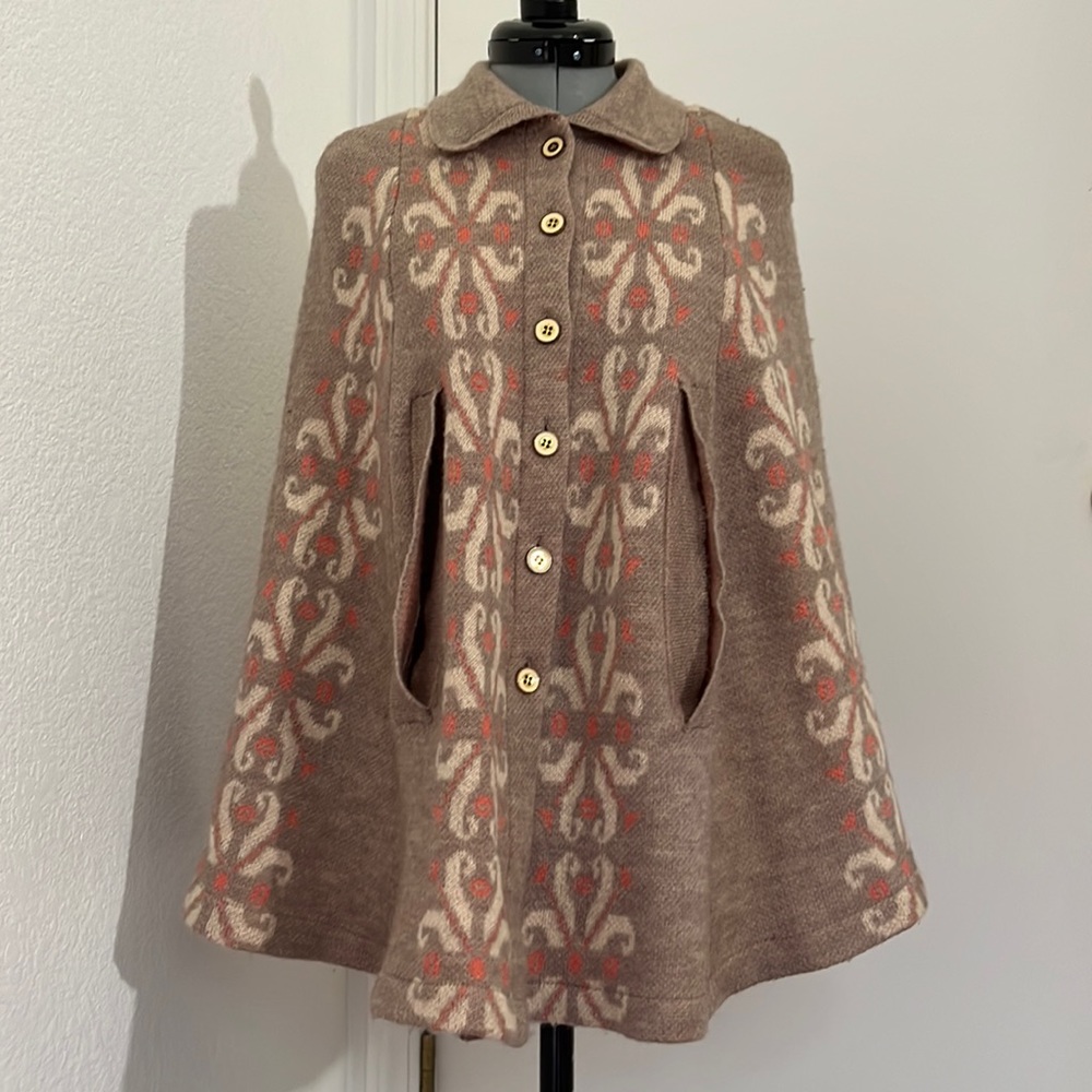 Mad Chen Anthropologie Wool Acrylic Cape